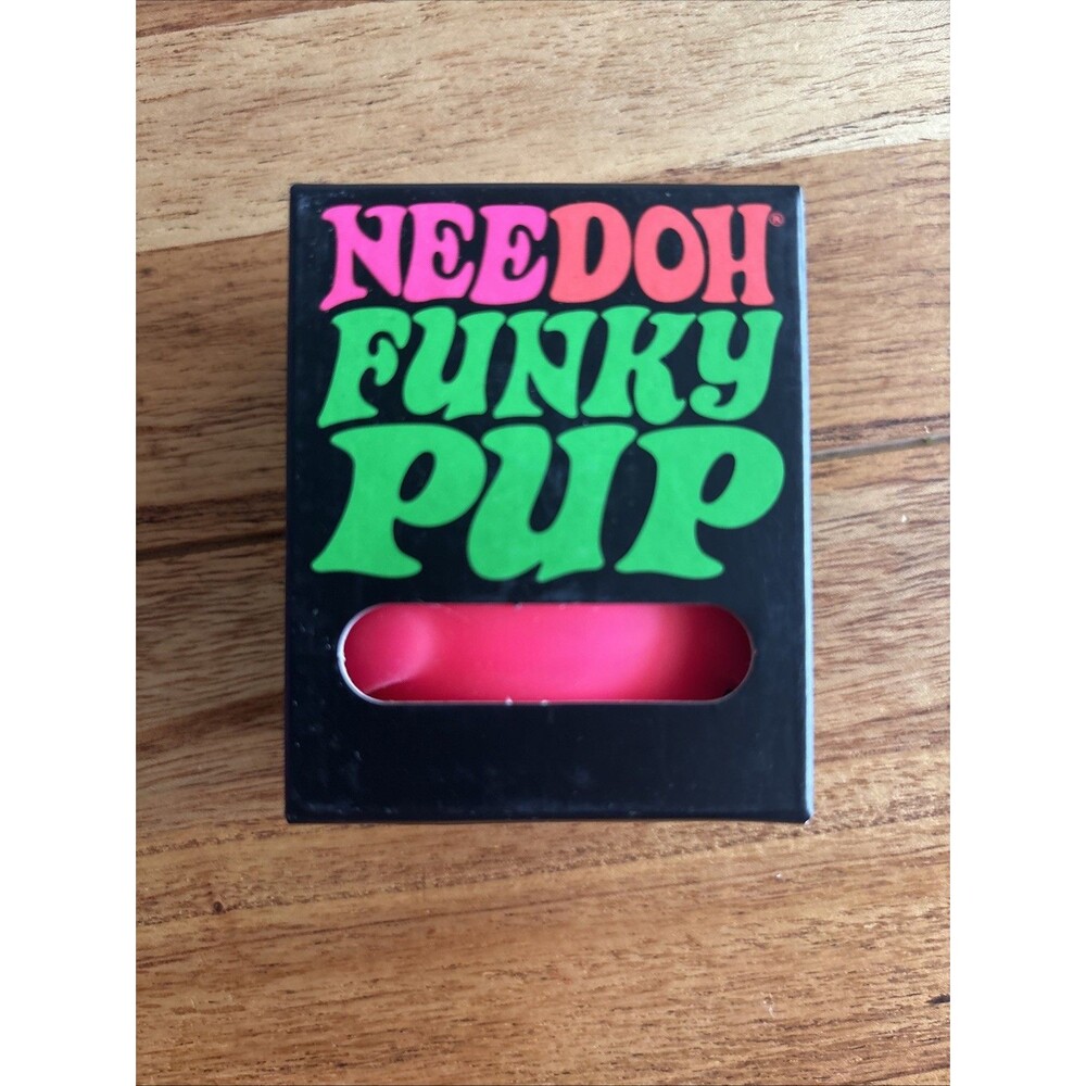 Authentic NeeDoh Funky Pup Pink Squishy Stress Relief Toy Schylling Sealed!